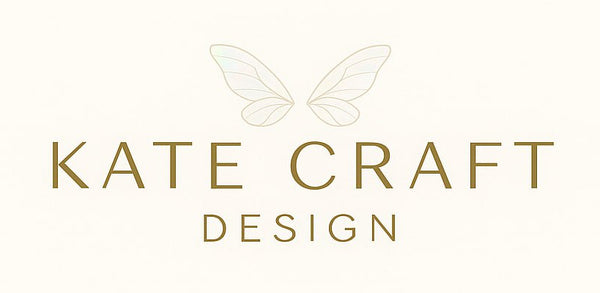 Kate Craft Design logo with a butterfly icon on a white background