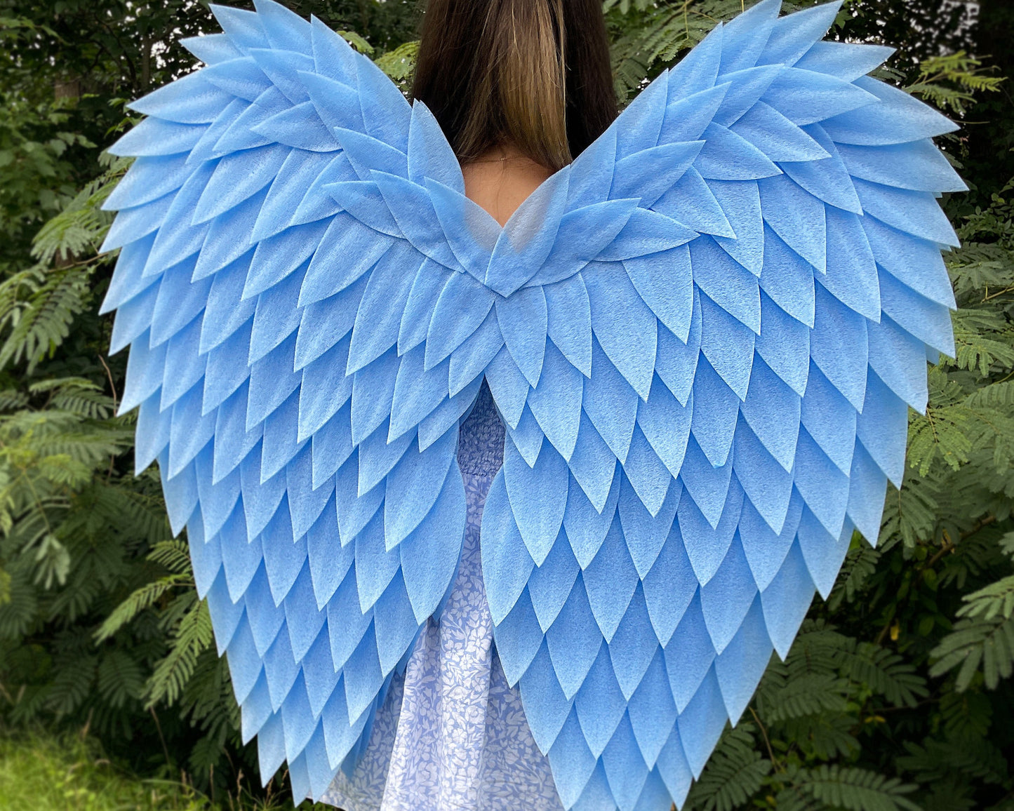 Large blue angel wings for cosplay costume