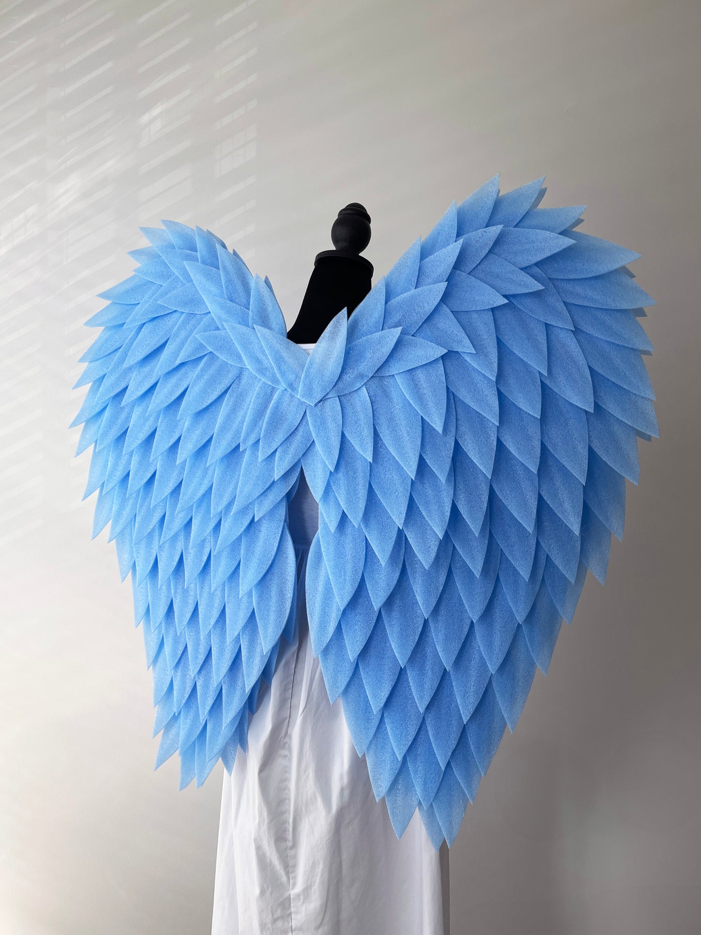 Back view of large angel wings for cosplay