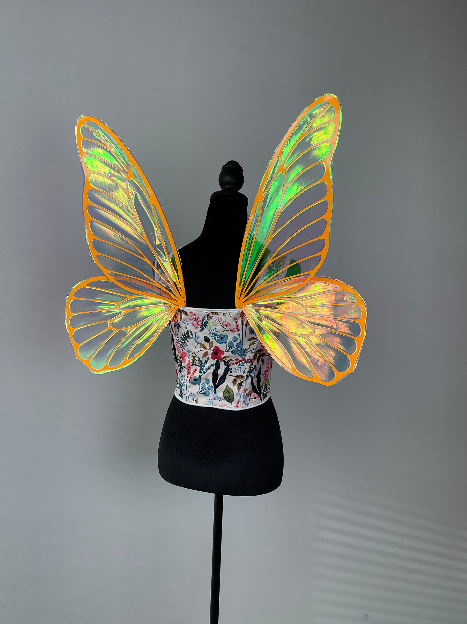 Handmade iridescent butterfly fairy wings with detailed veins