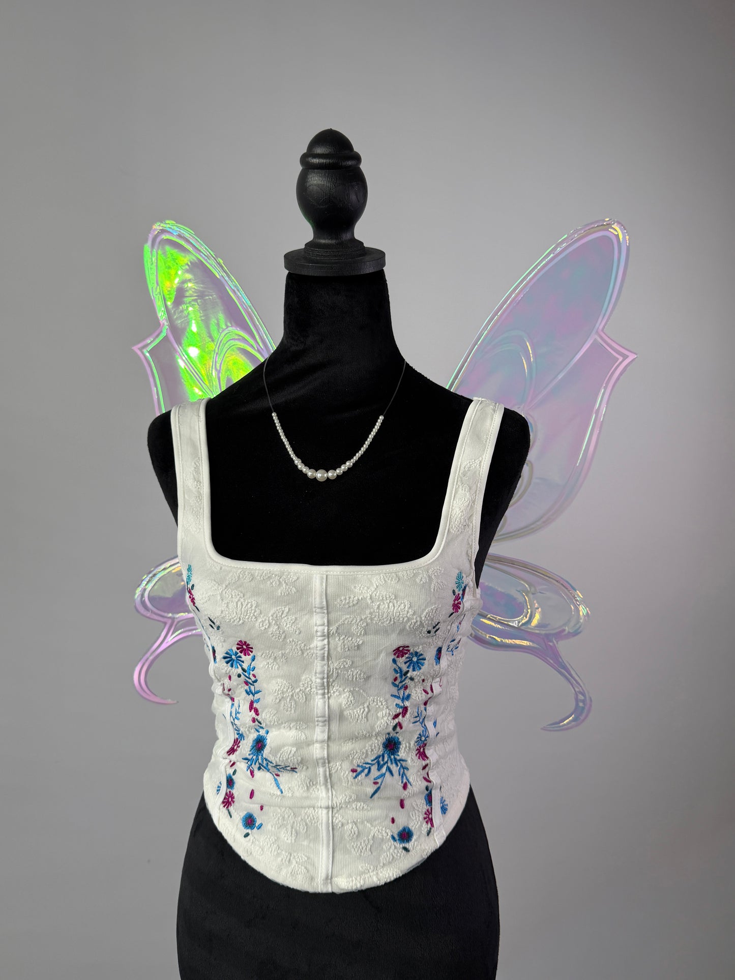 Adult fairy butterfly wings with iridescent shimmer