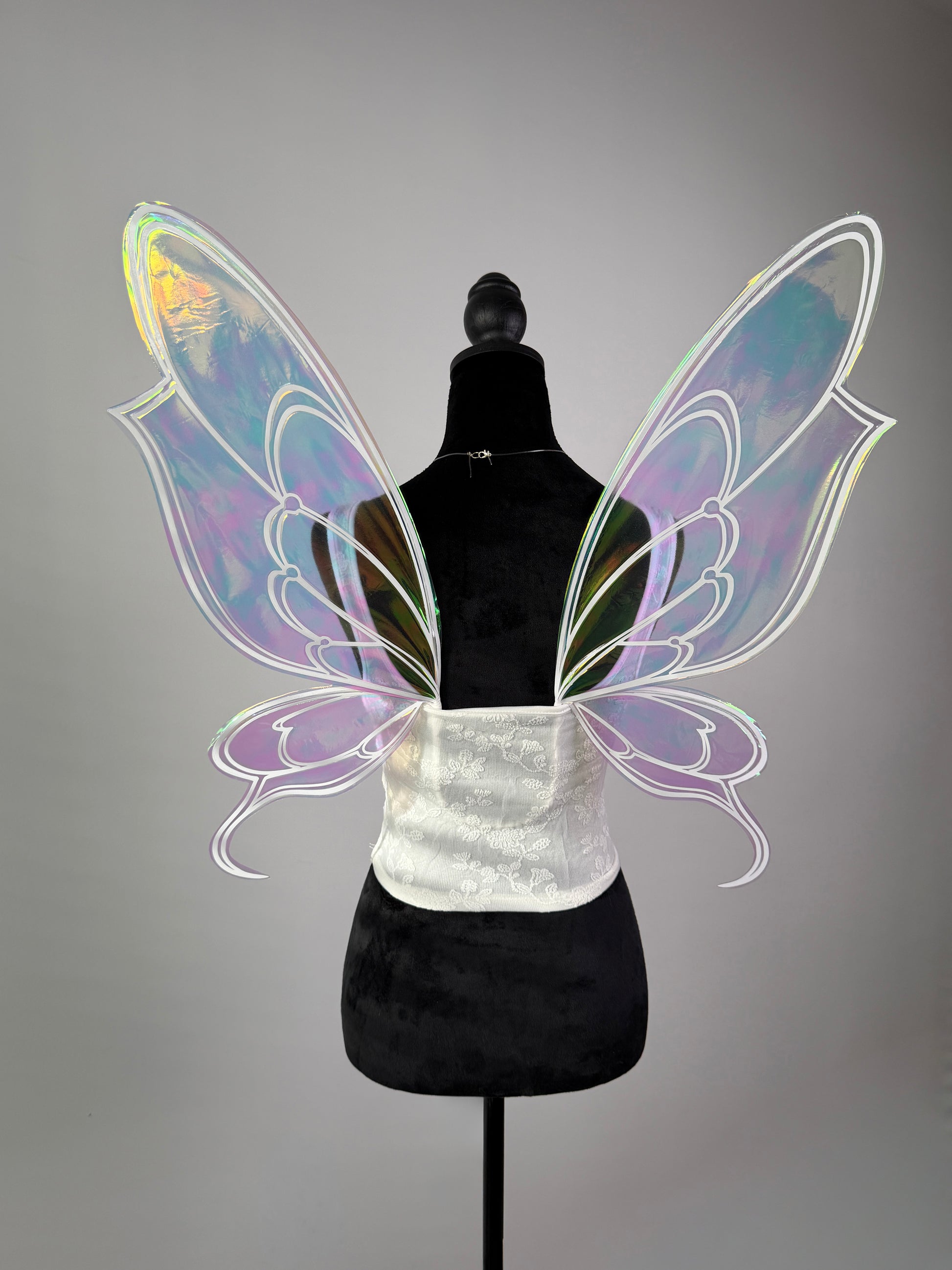 Fantasy fairy wings with shimmering iridescent film