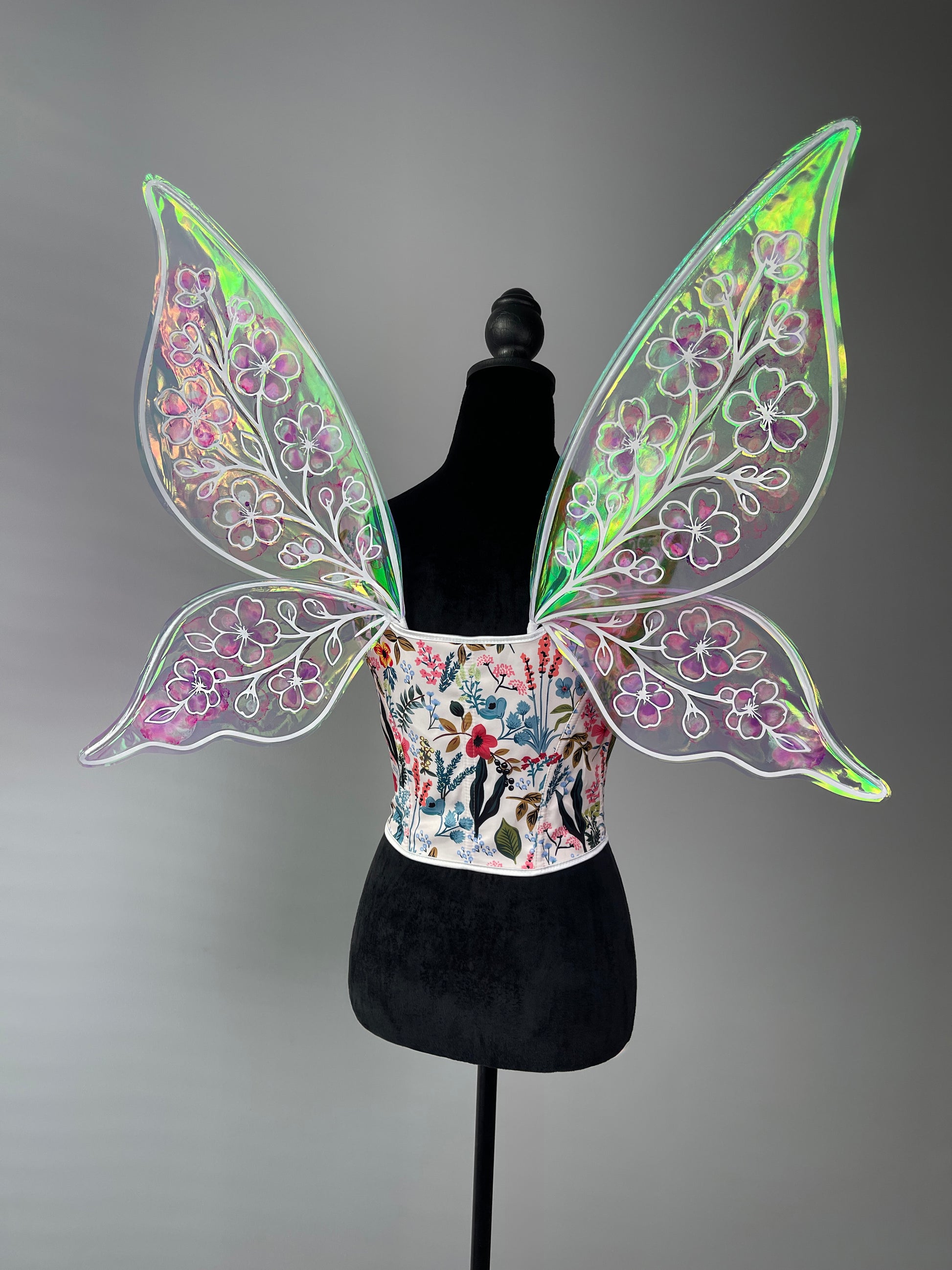 Floral Iridescent Fairy Wings Renaissance Costume Kate Craft design Floral Iridescent Fairy Wings Renaissance Costume Kate Craft design
