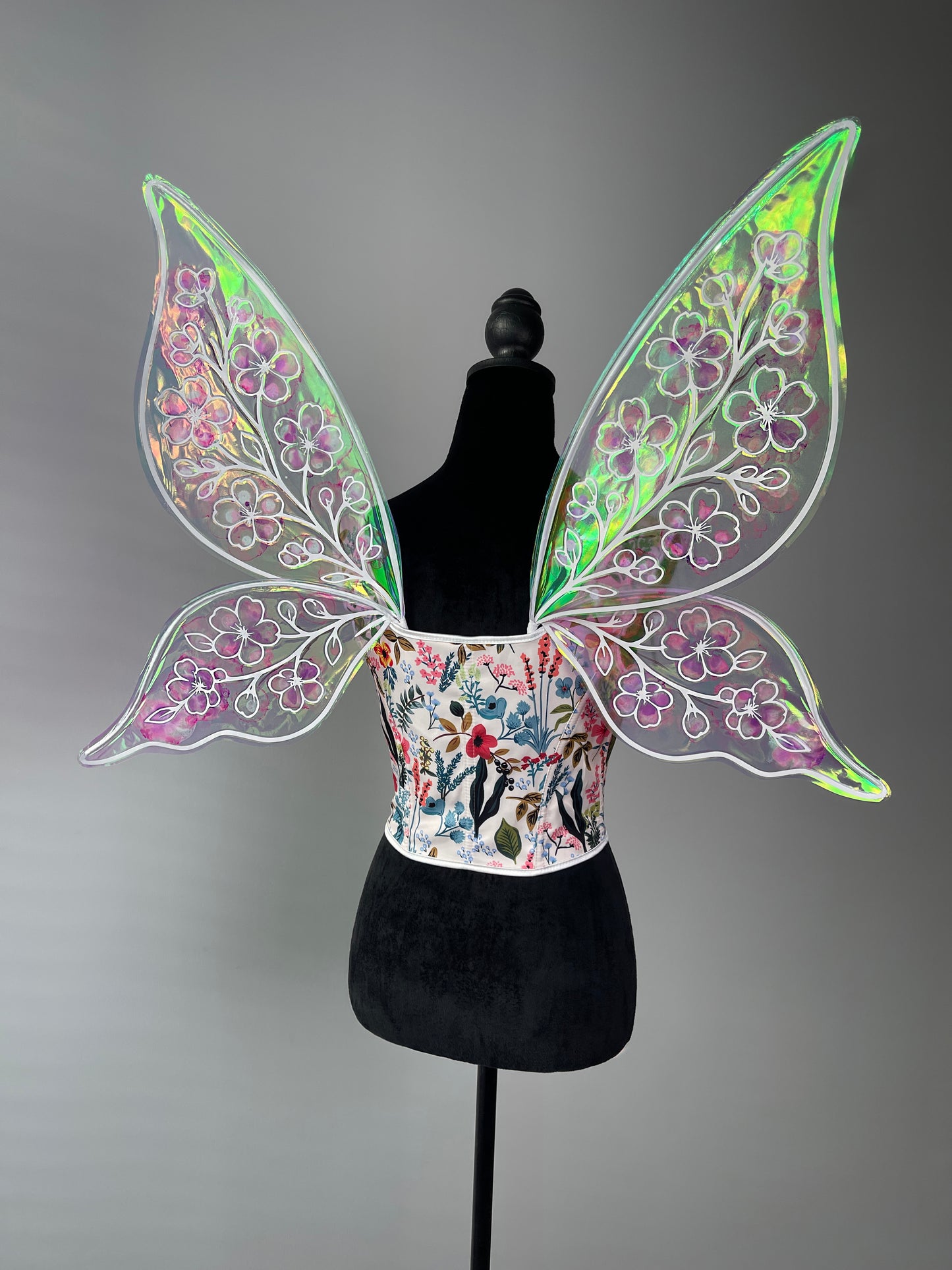 Woodland fairy wings with ornamental floral pattern