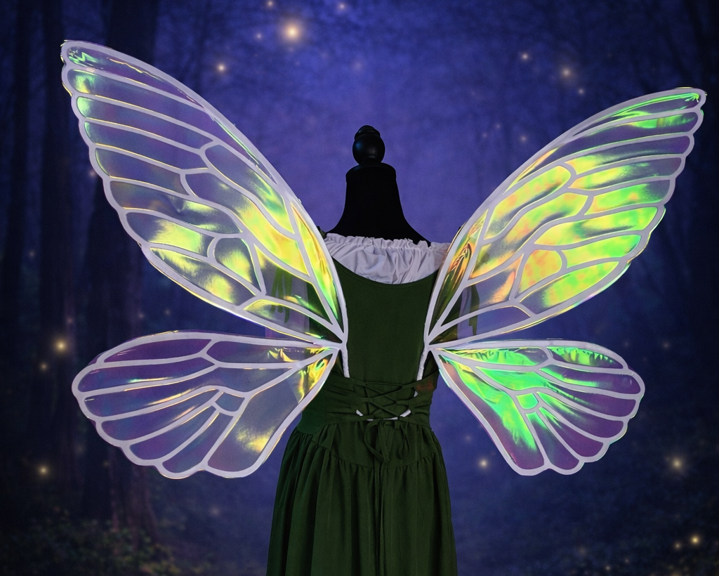 Renaissance Faire Fairy Wings, Large Iridescent Fae for Cosplay & Festivals