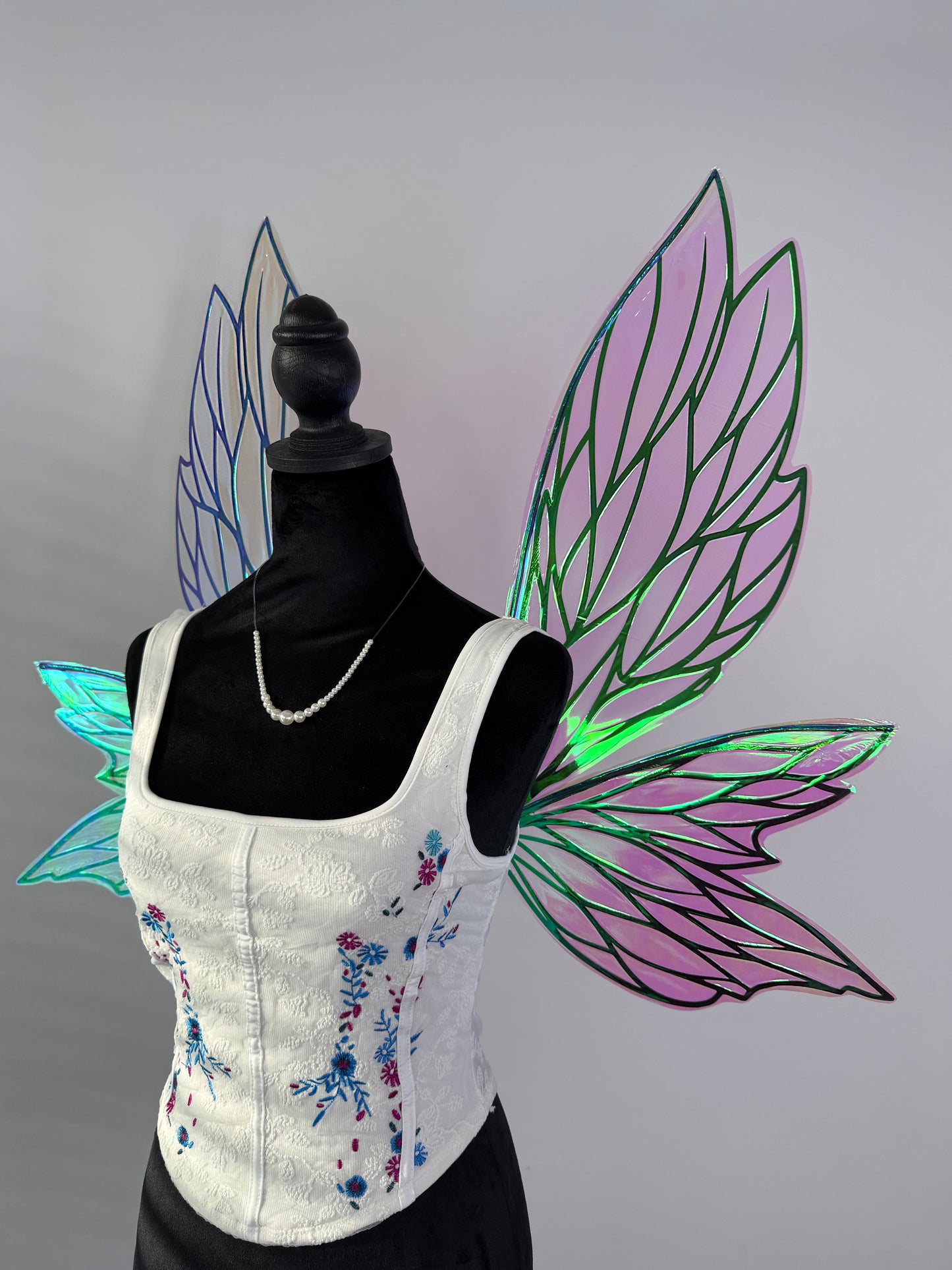 Black shimmering fairy wings handmade accessory