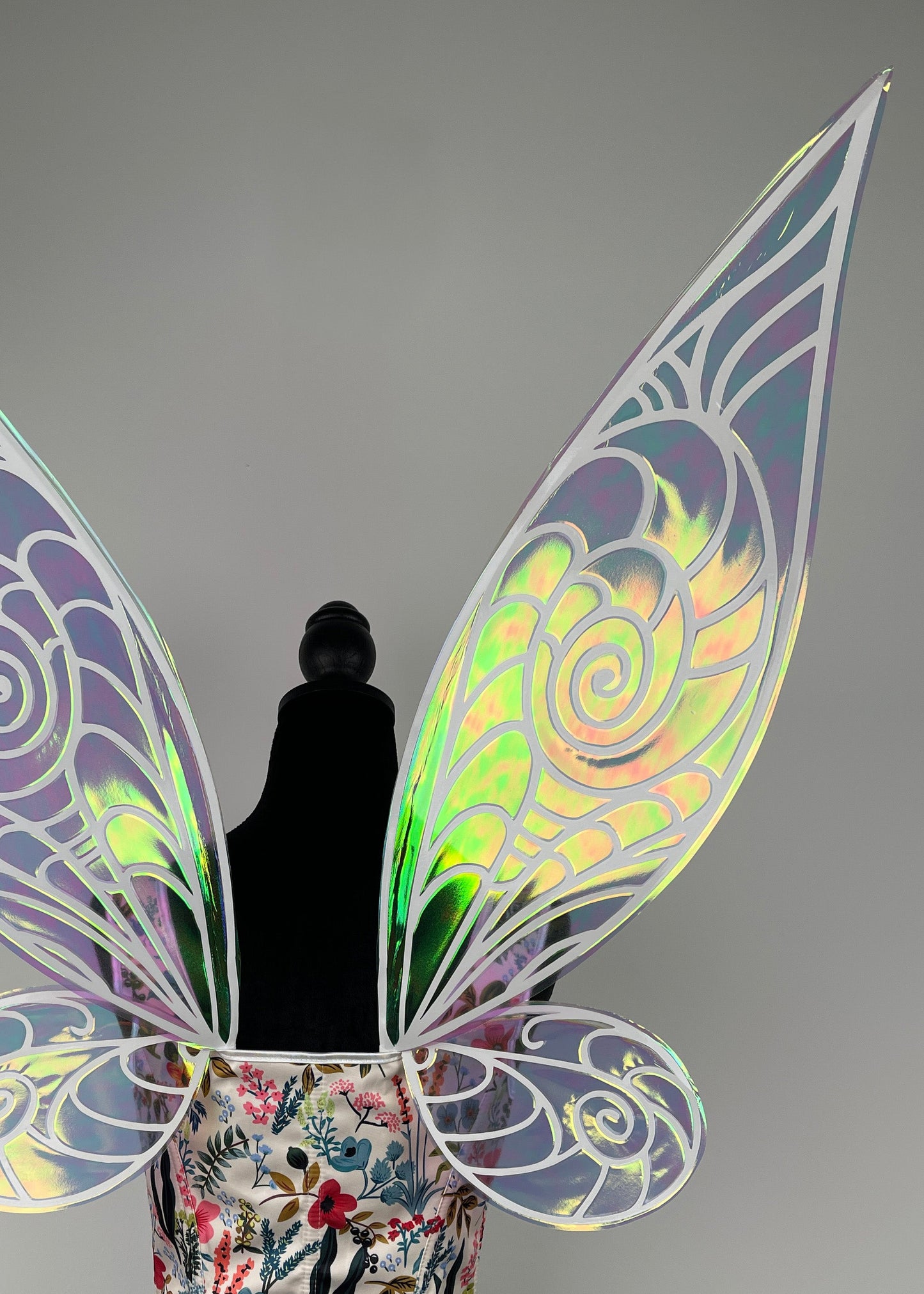 Handmade fairy wings with shimmering rainbow finish