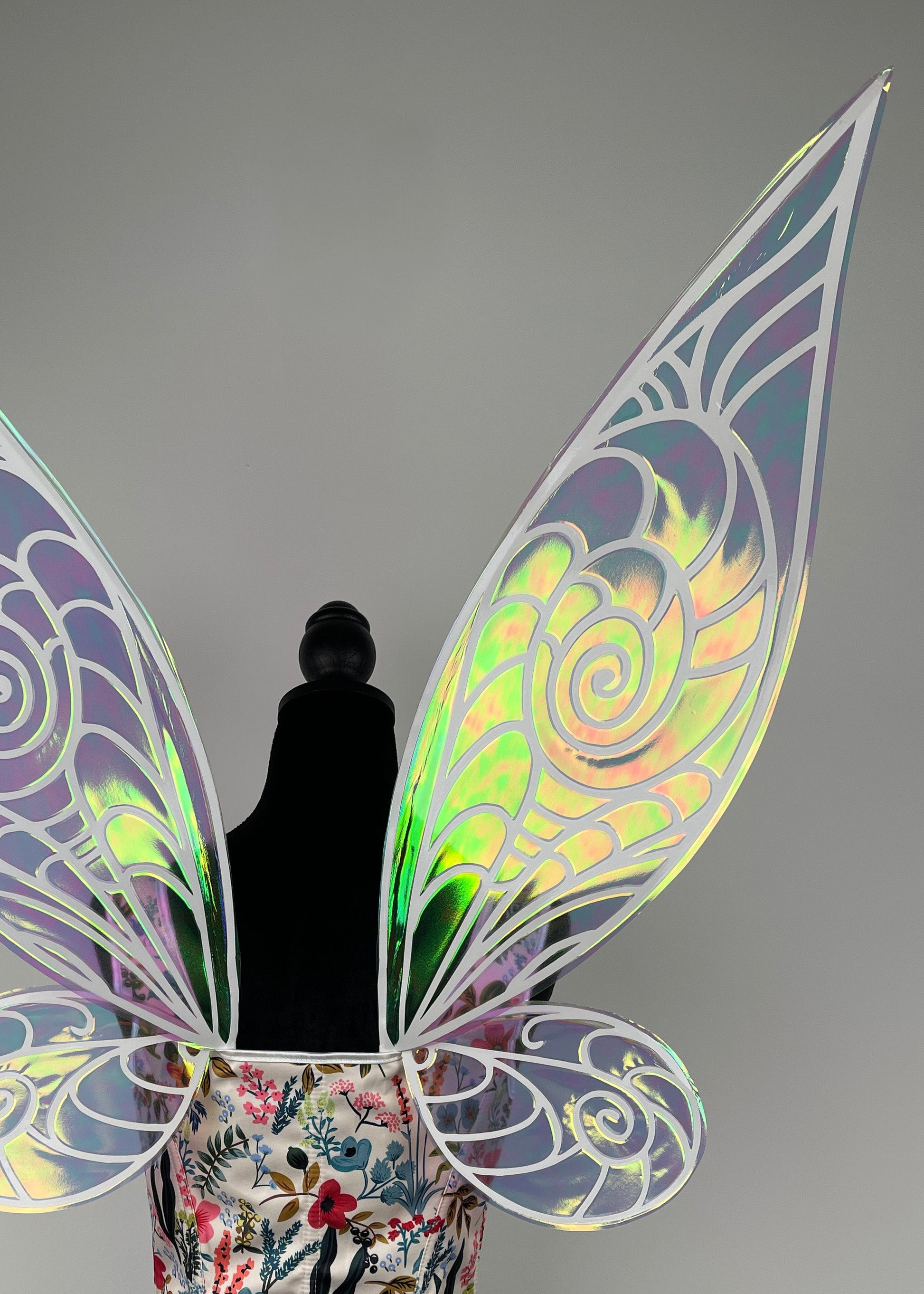 Handmade fairy wings with shimmering rainbow finish