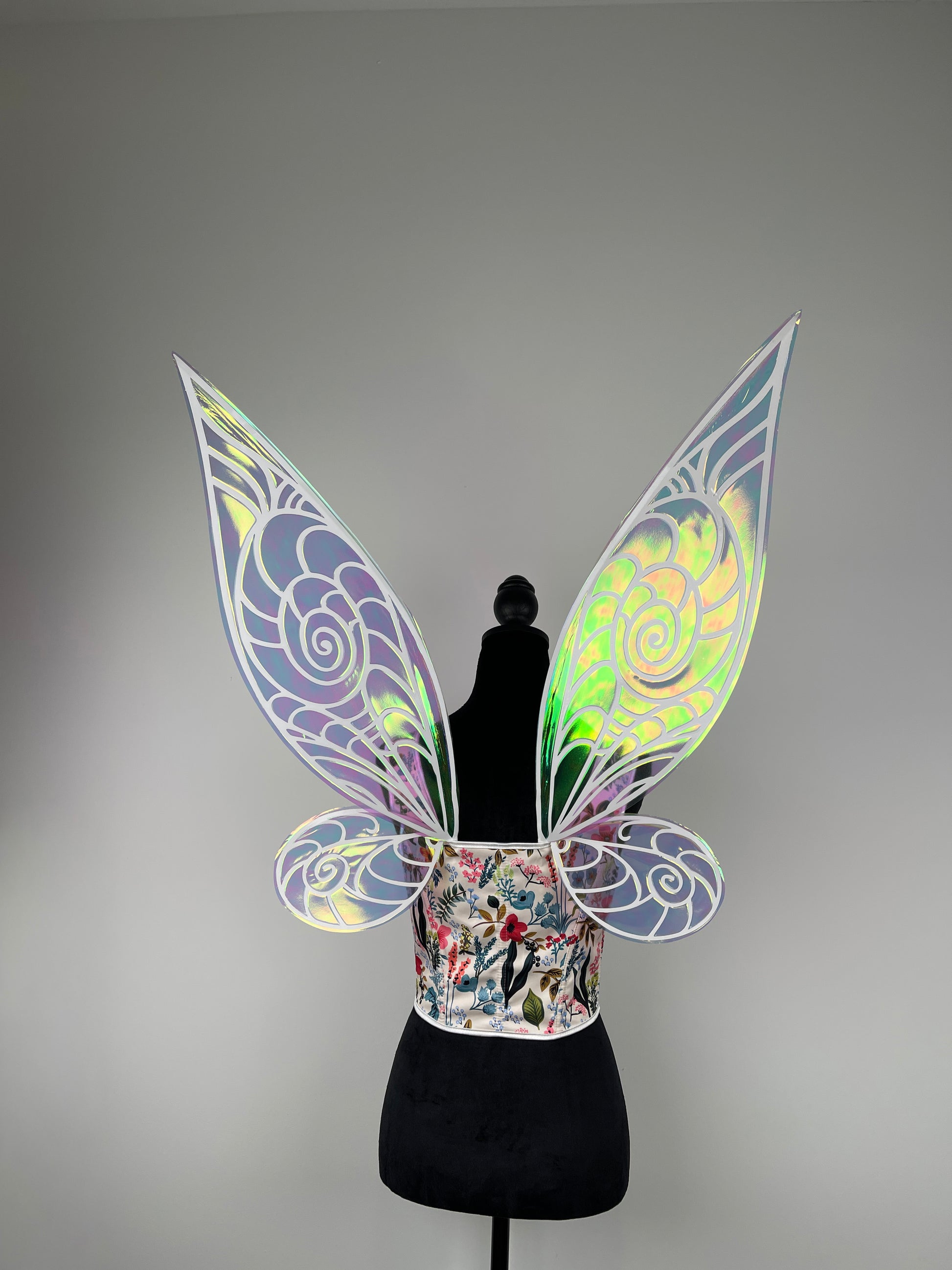 Fairycore fairy wings reflecting colorful light