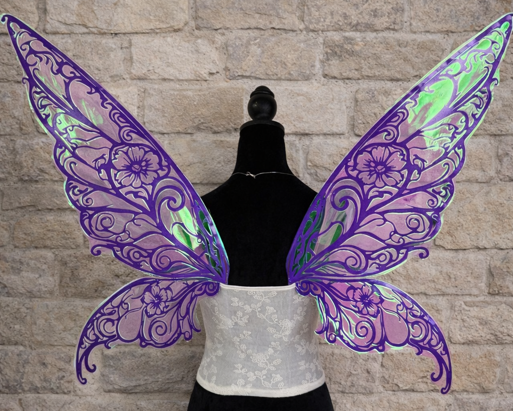 Purple forest fairy wings for adults Renaissance cosplay
