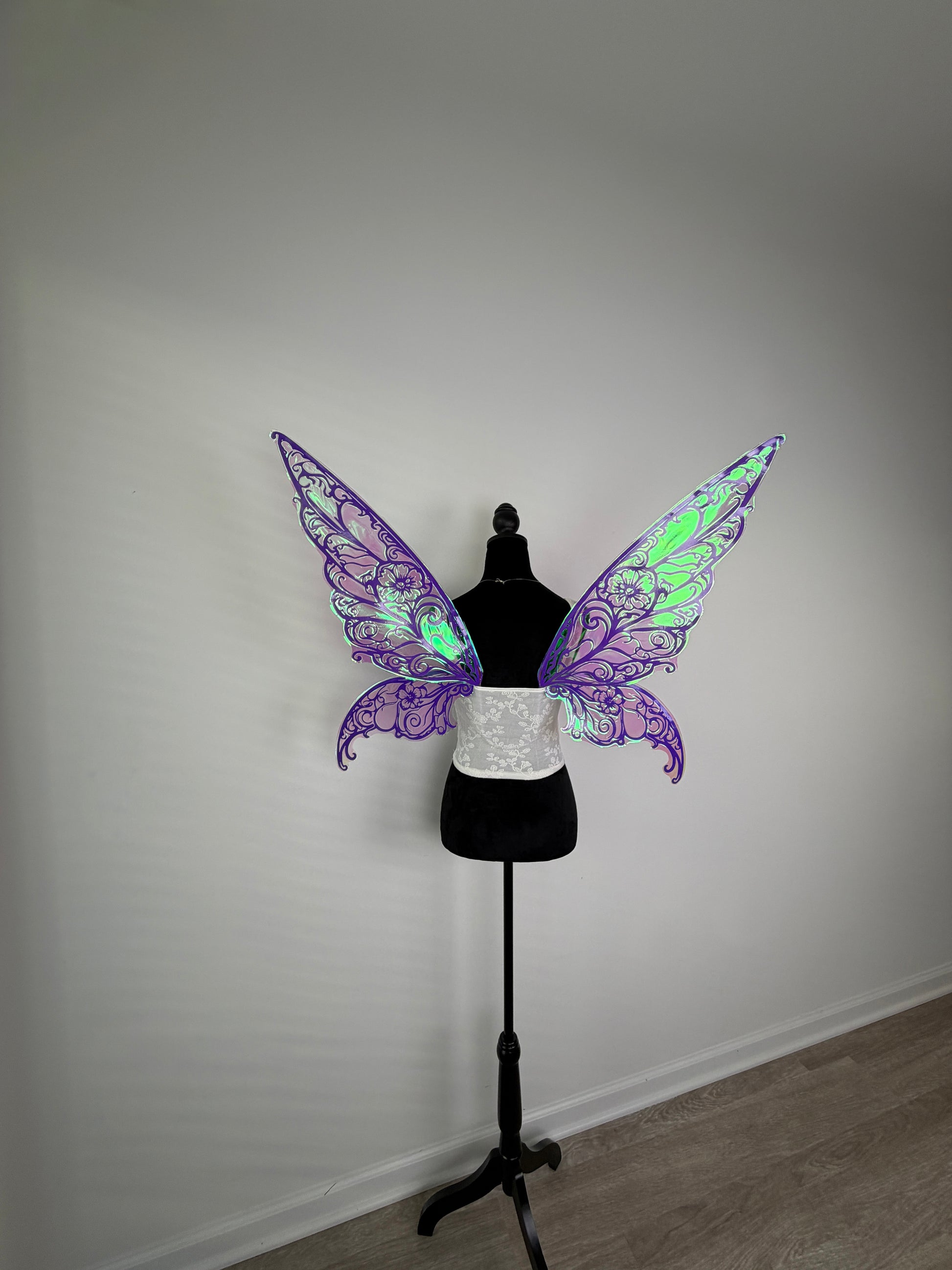 Handcrafted fairy wings with visible frame detail