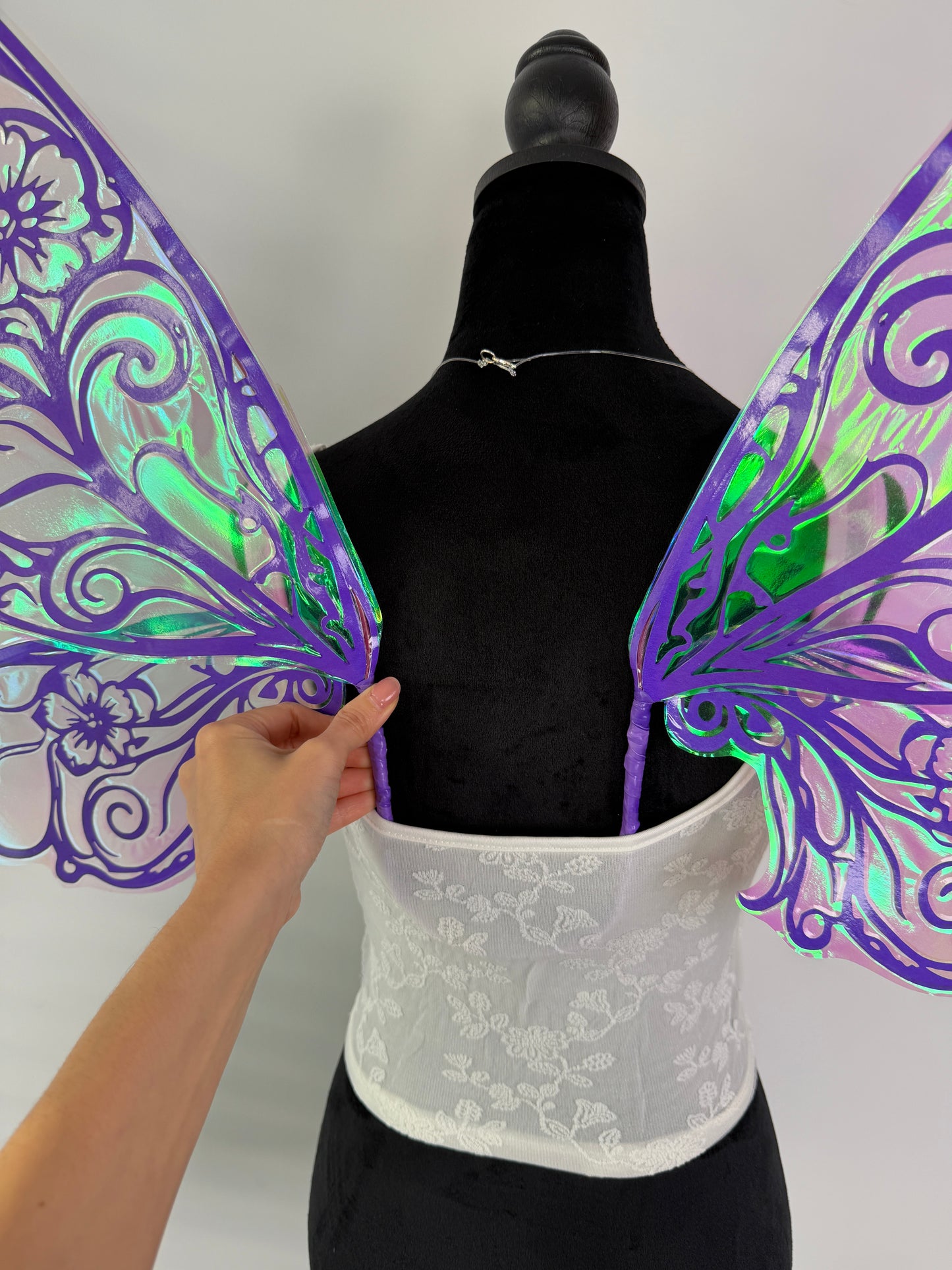 Decorative purple wings for festivals and parties