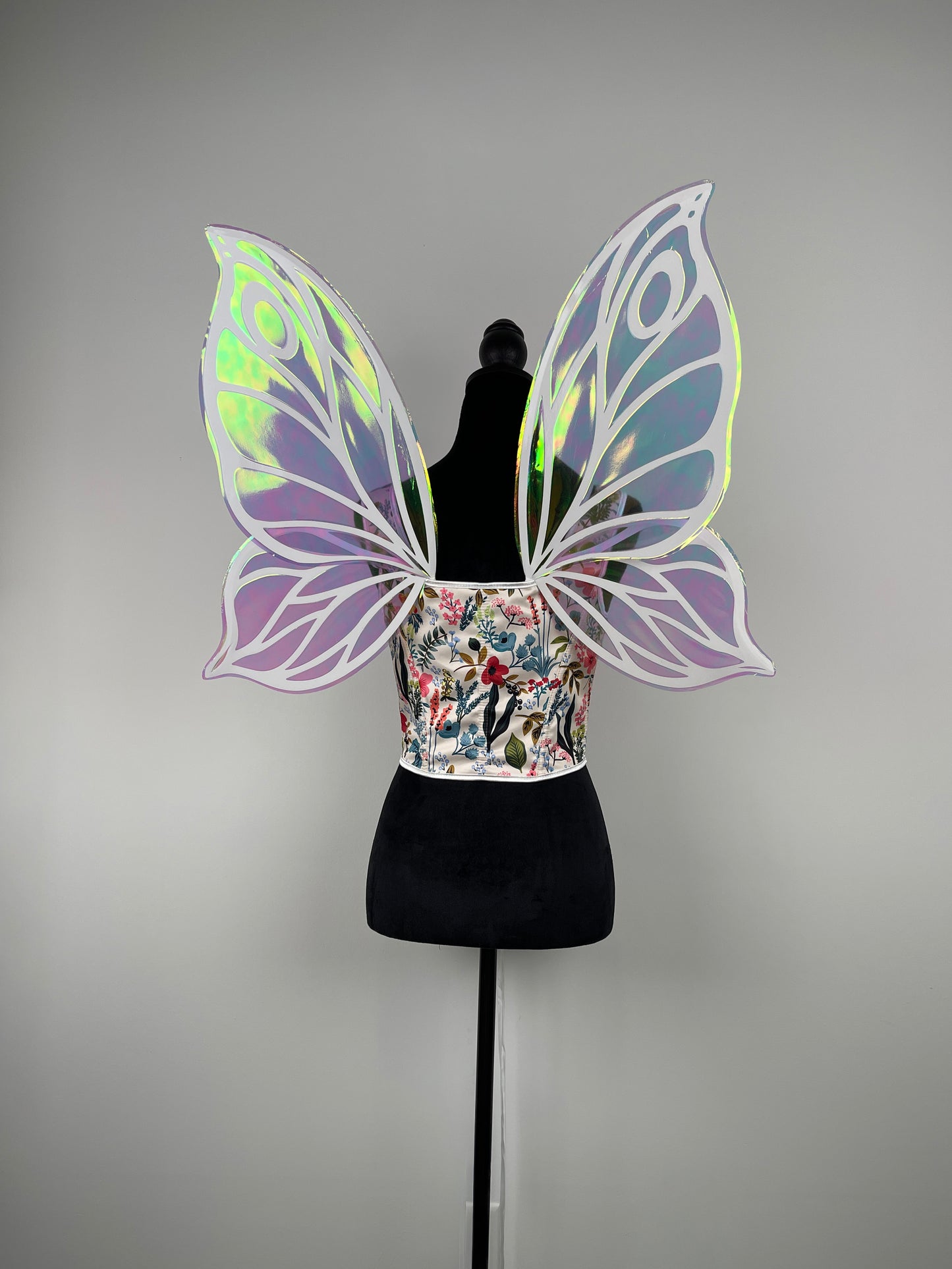 Back view of handmade adult fairy wings butterfly costume accessory