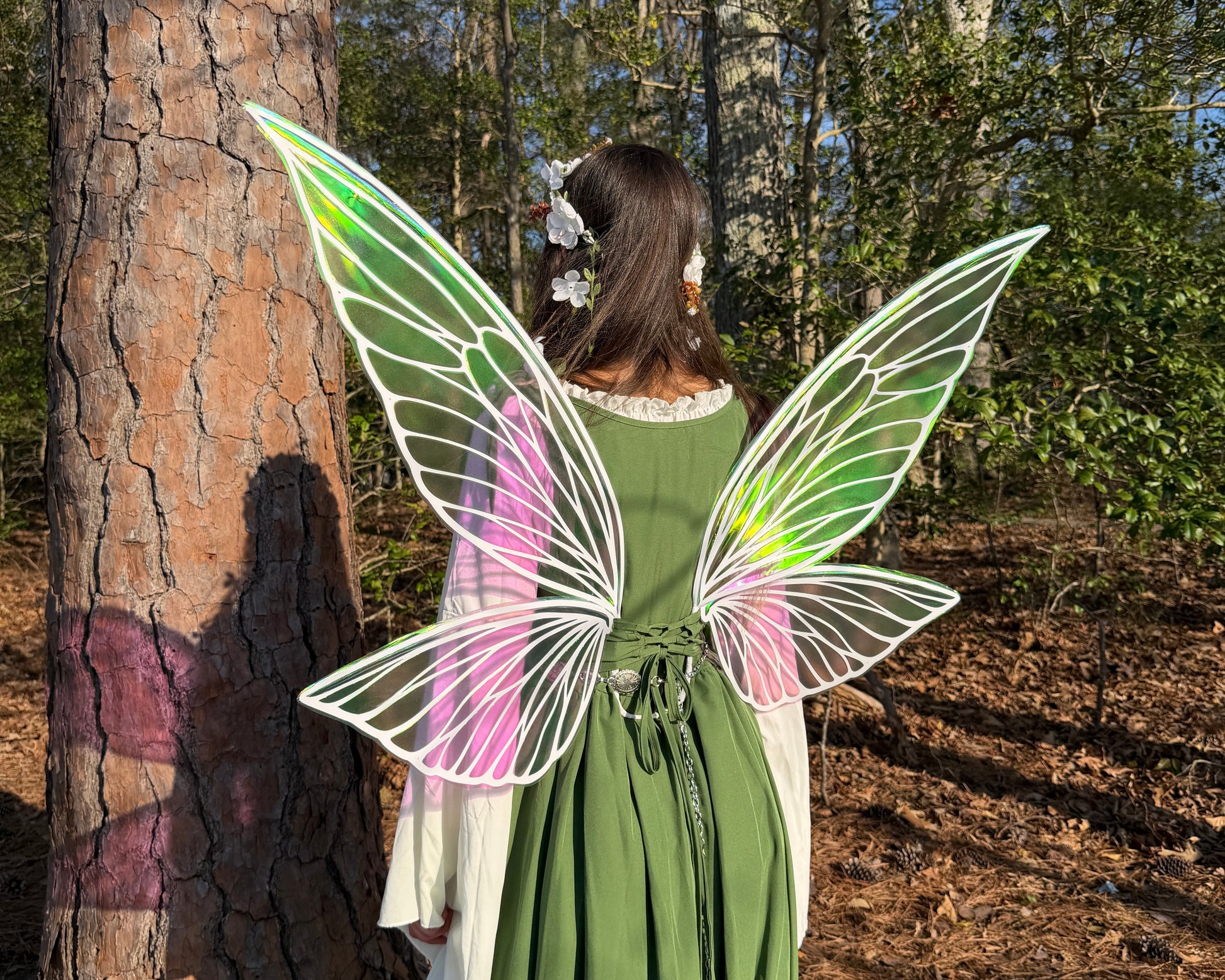 Iridescent butterfly fairy wings for cosplay and fantasy costume