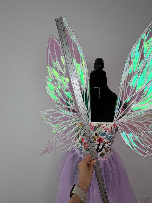 Fairy Blush Iridescent Wings – Medium Adult Costume Wings