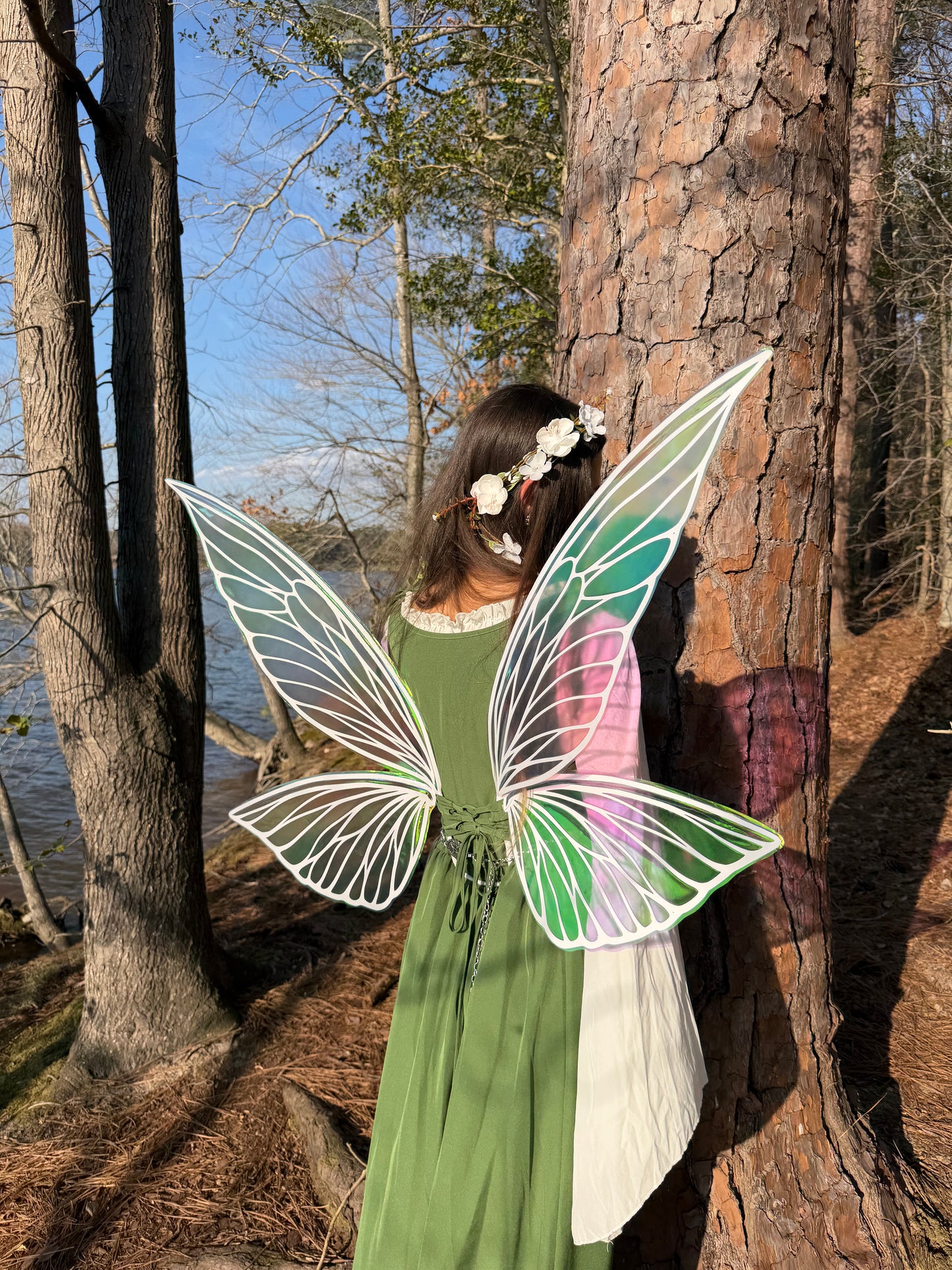 Festival fairy wings with iridescent shimmer