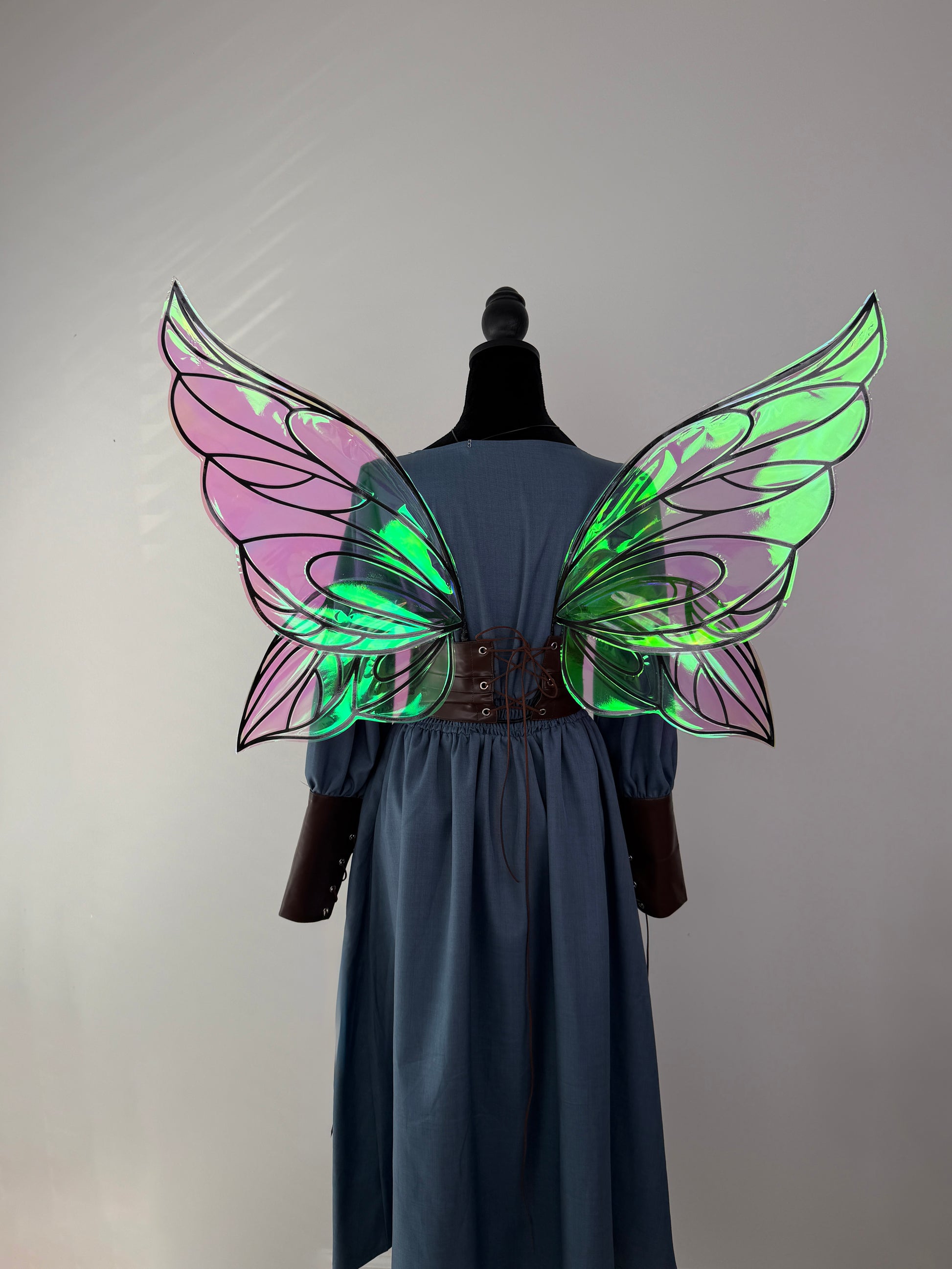 Iridescent butterfly fairy wings for an enchanting Halloween costume or fantasy character