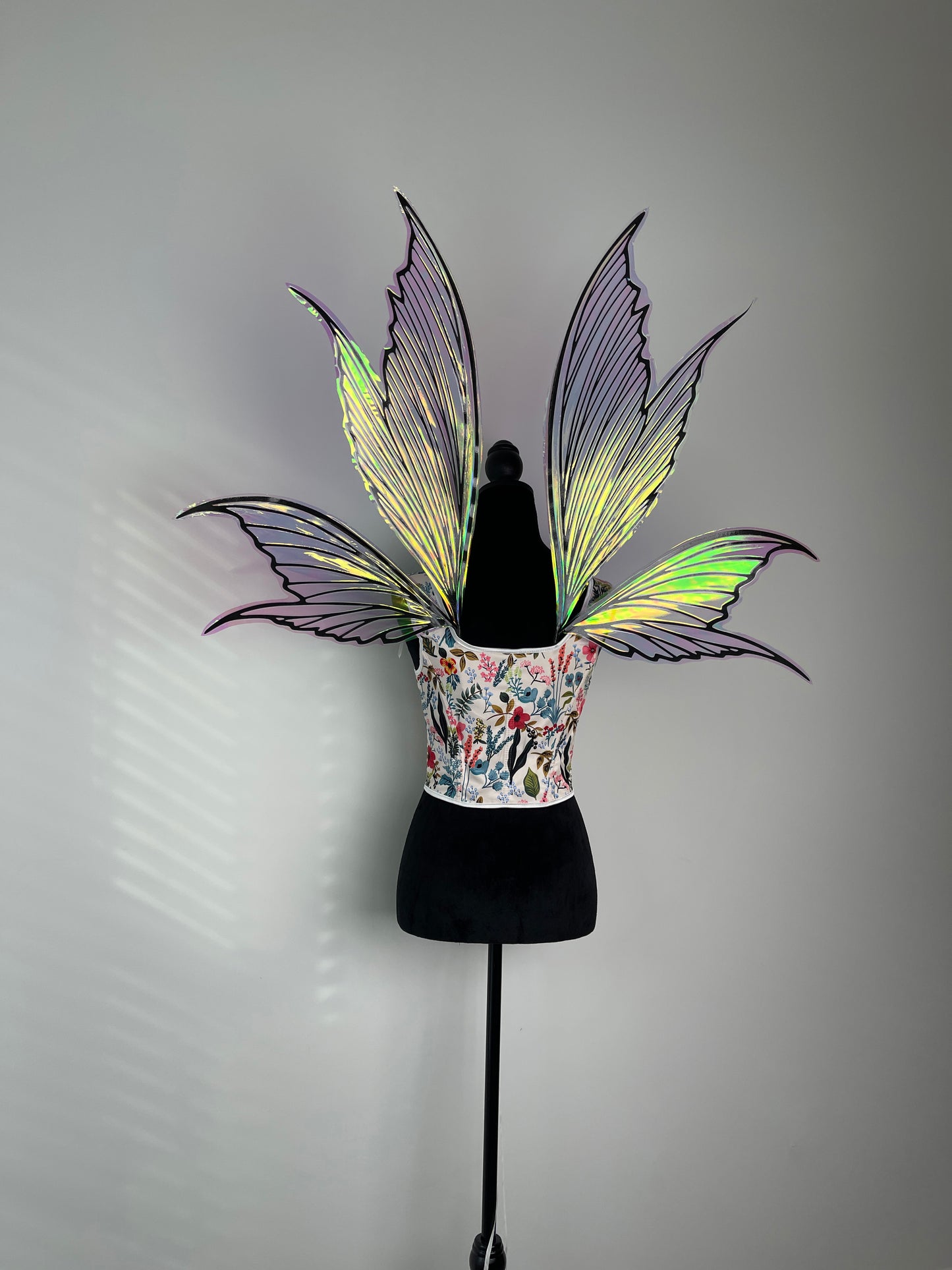 Holographic butterfly fairy wings for fantasy costume cosplay and festival outfits
