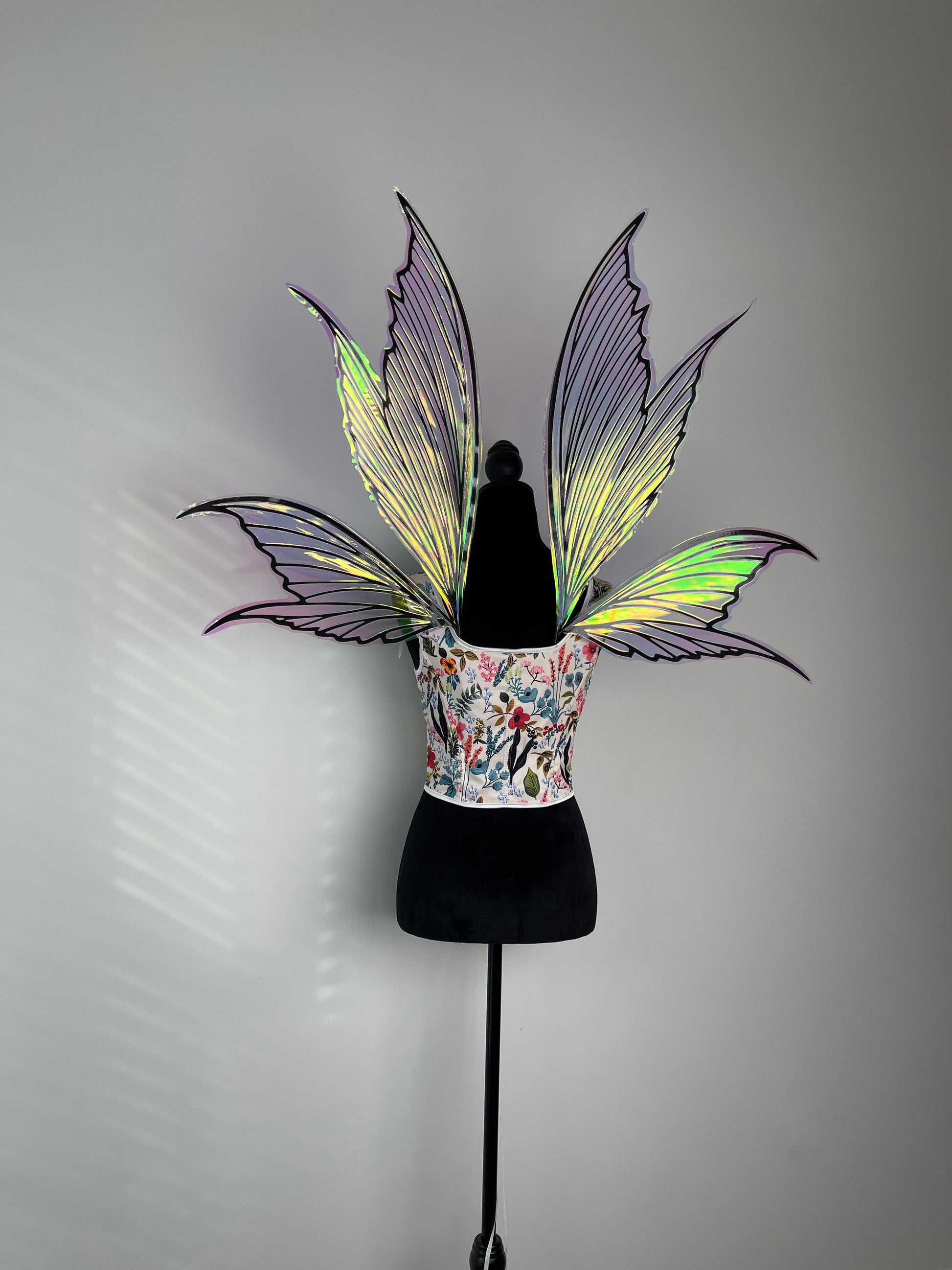 Holographic butterfly fairy wings for fantasy costume cosplay and festival outfits