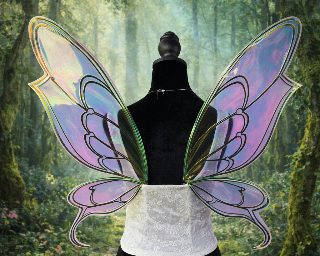 Iridescent fae wings in butterfly style for fantasy costume