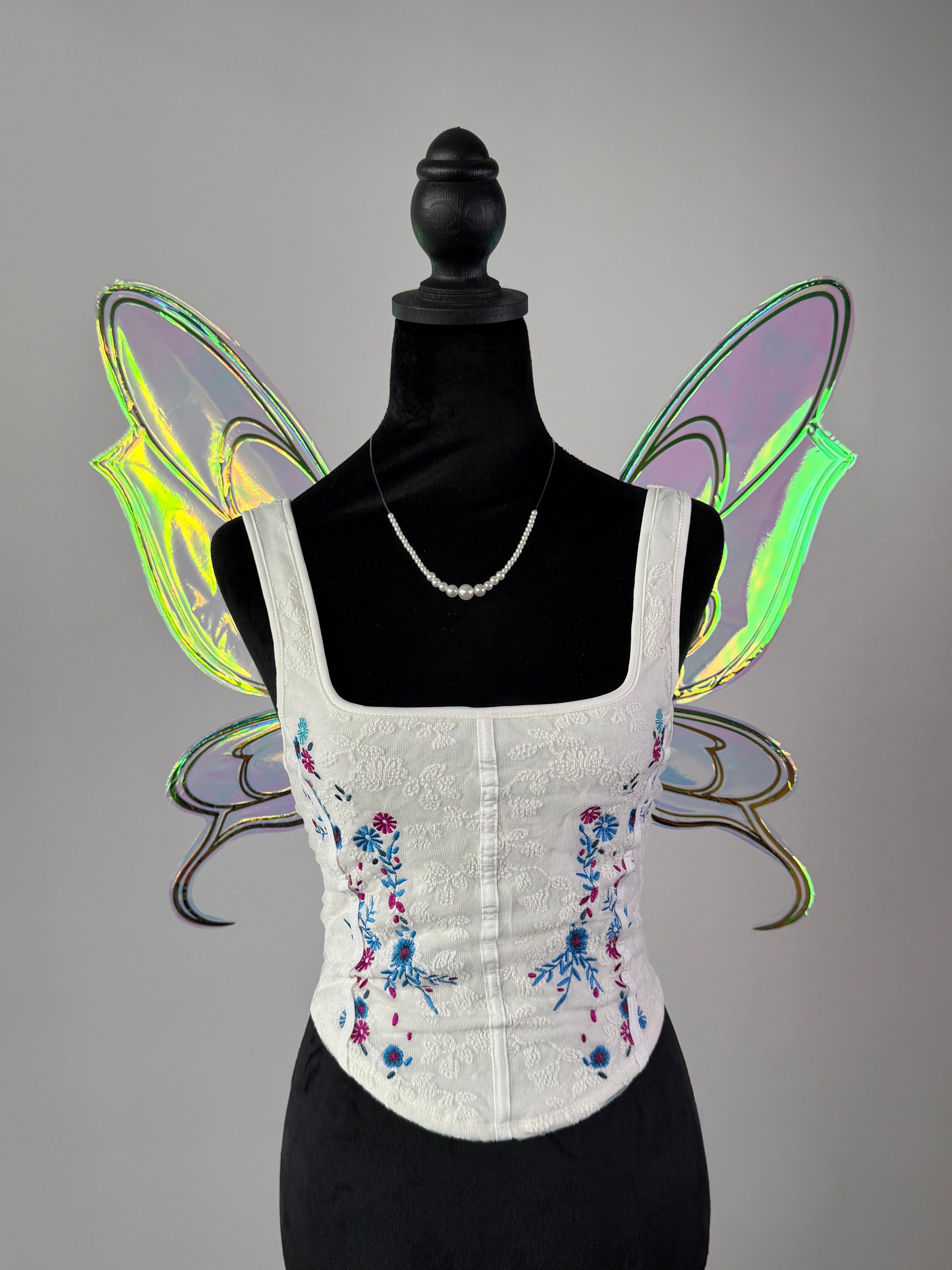 Iridescent fairy wings in butterfly shape for cosplay costume