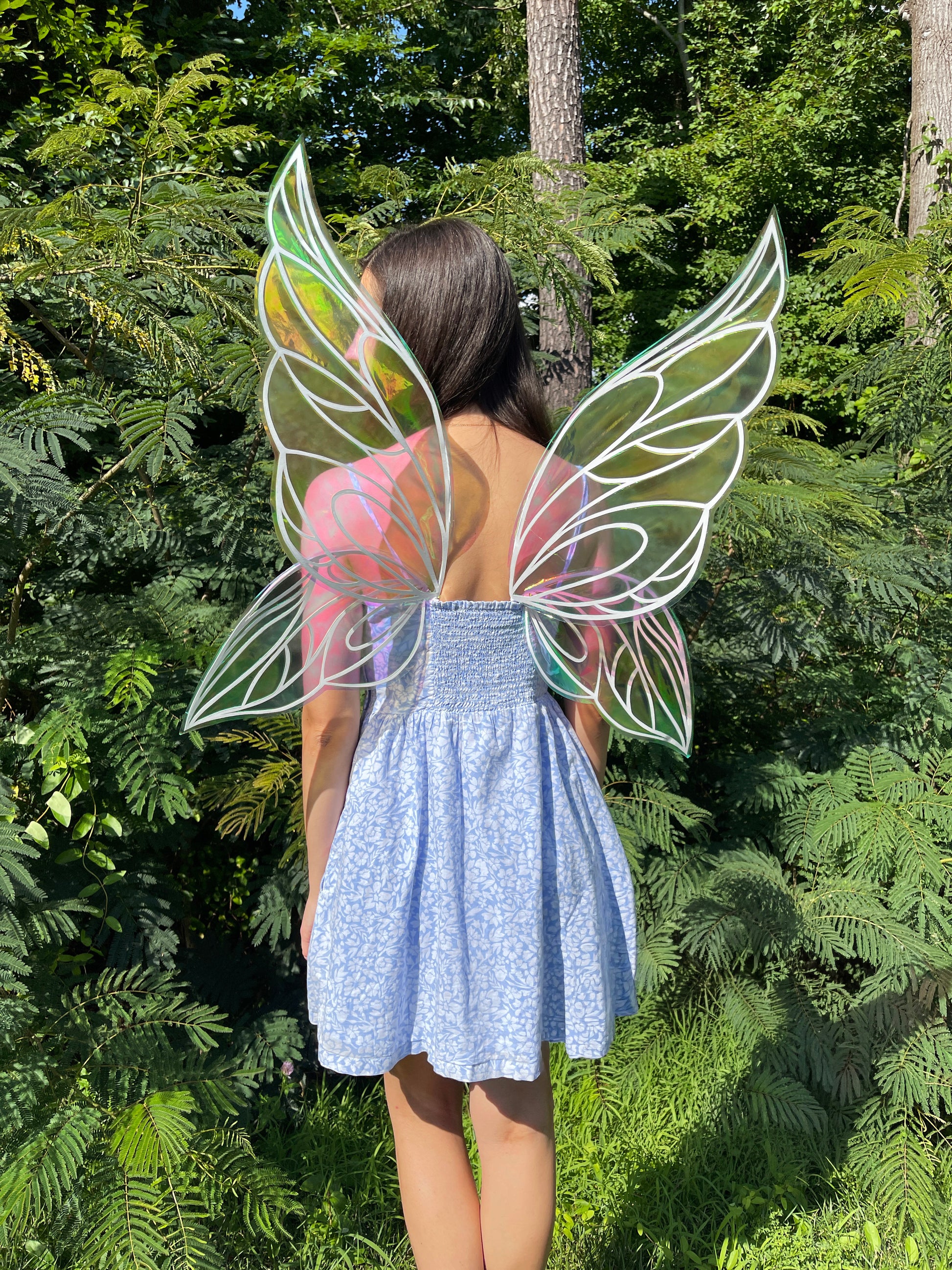 Large iridescent butterfly wings for Renaissance Faire outfit