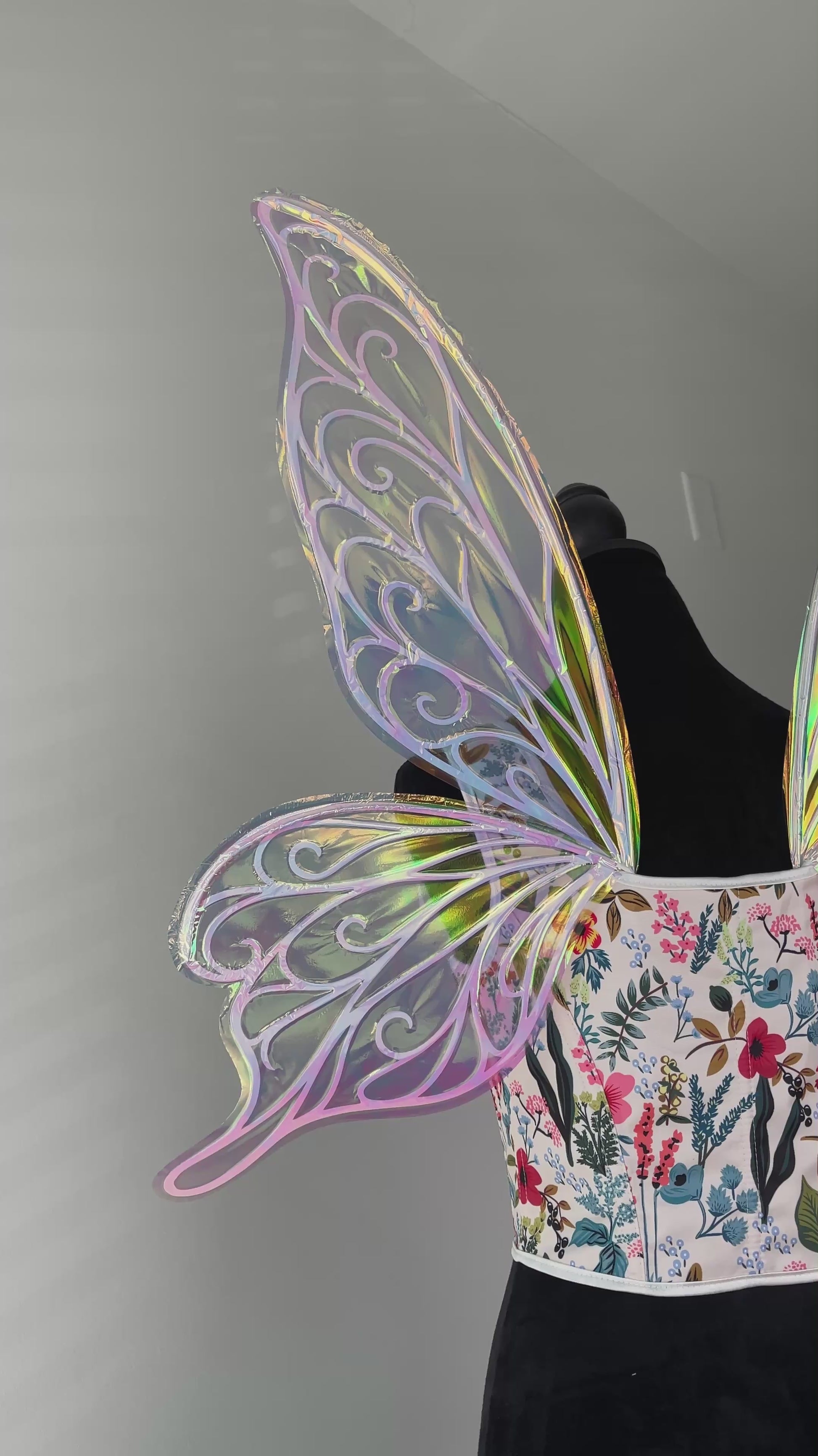 Lightweight fairy wings with swirled vein design on video